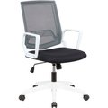 Gec Interion Mesh Task Chair w/ Fabric Seat, Black w/ White Frame HX-1501